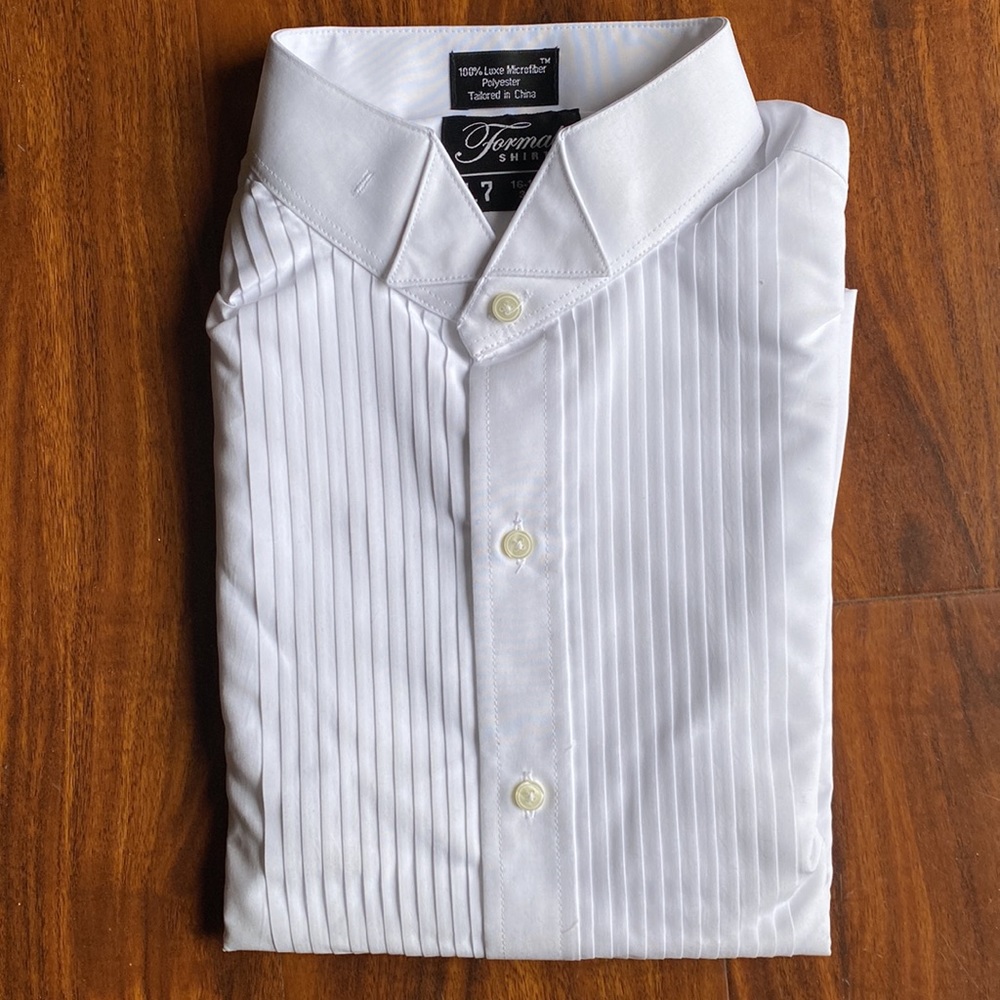 NWT tuxedo wingtip pleated white shirt by Formal Shirts for men